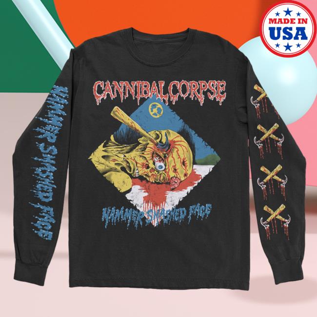 Official Cannibal Corpse Merch Store Hammer Smashed Face Long Sleeve T-Shirt Black CannibalCorpse