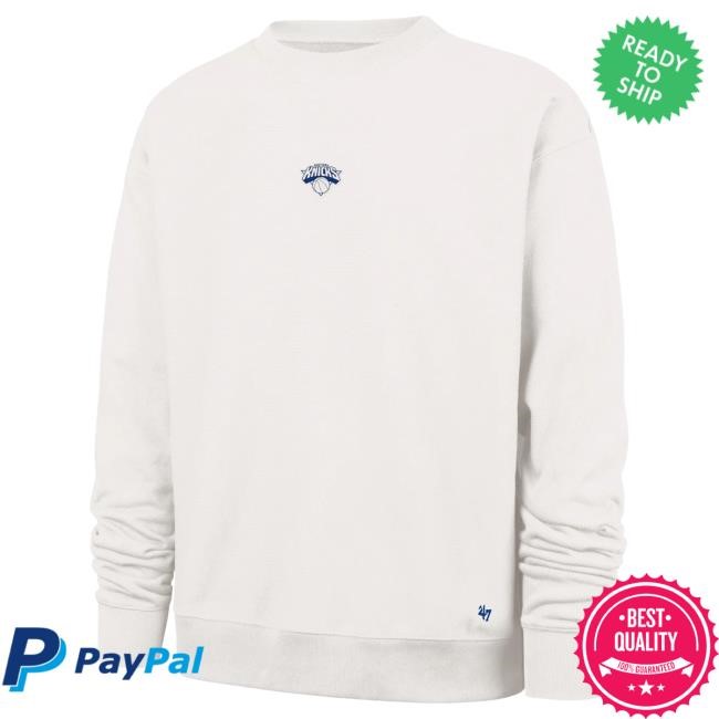 Official Madison Square Garden Merch New York Knicks '47 Brand Knicks Sandstone Offside Foundation Crewneck Sweatshirt MSG Shop