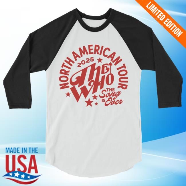 Official The Who Merch Store The Song is Over Tour Raglan Long-Sleeve The Who Rock Band