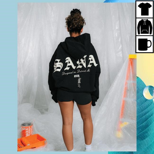 Sana Detroit Old English Pullover Hoodie - Black SanaDetroit