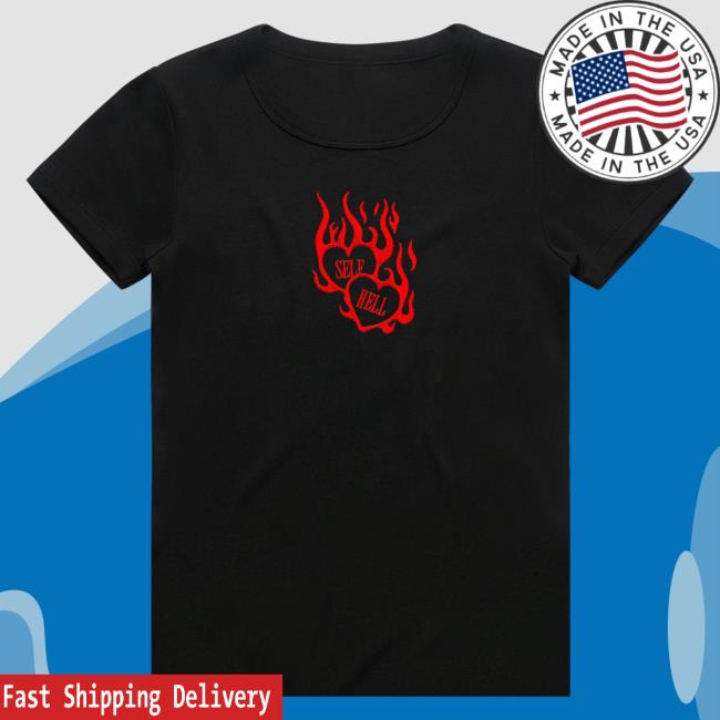 Official While She Sleeps Merch Bar Fire Hearts Rib Pullover Hoodie Black Merch Bar