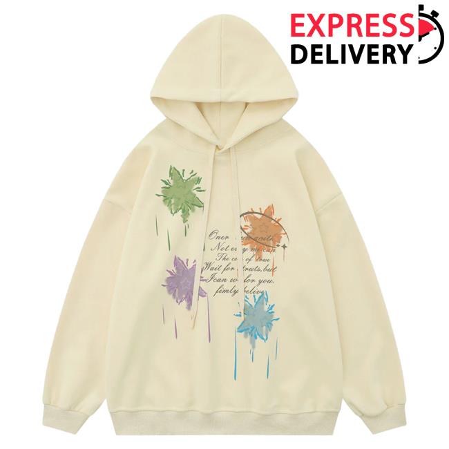 Official Aelfric Eden Clothing Merch Store Aelfric Eden Letter Star Print Sweatshirts Apricot AelfricEden