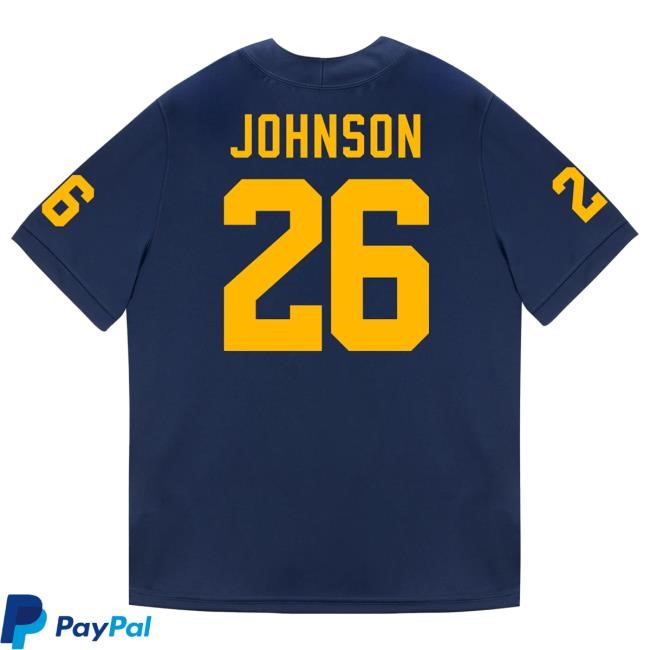 The M Den Michigan Wolverines #26 Donovan Johnson Student Athlete Blue Football Jersey Tee
