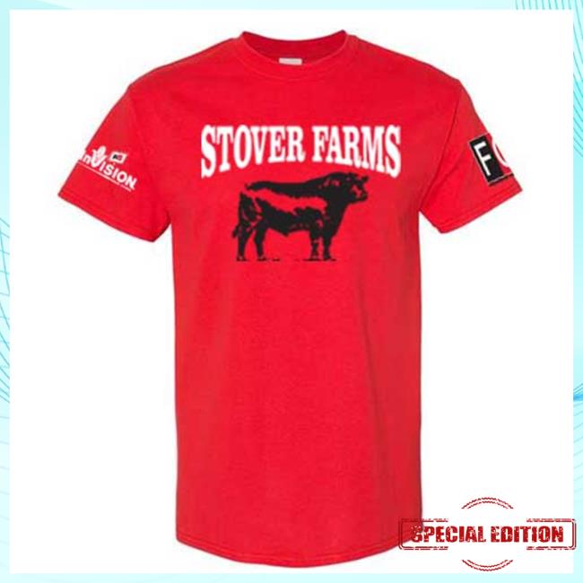 Official Minervapromotions Stover Farms Red Hooded Sweatshirt