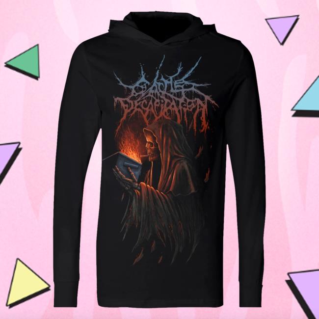 Official Indie Merch Store Shop Cattle Decapitation "Solastalgia Hooded Tee" Long Sleeve Tshirt IndieMerchStore Carcosabc