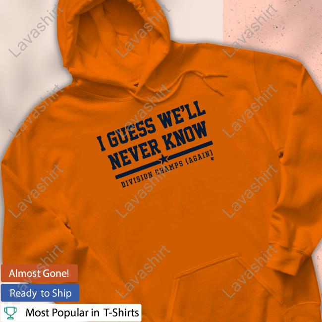 Official BreakingT Shop I Guess We'll Never Know Division Champs Again Shirt