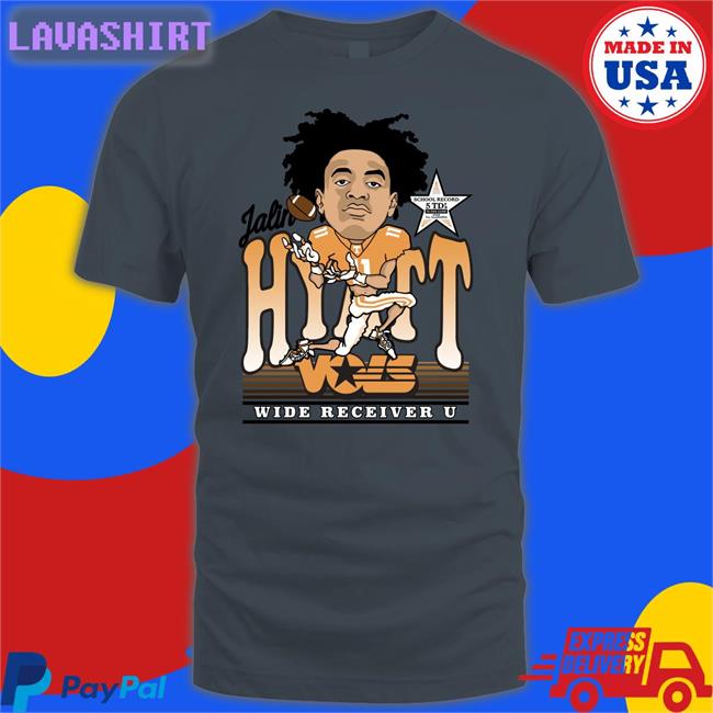 Volshop Merch Jalin Hyatt Caricature Wide Vols Receiver U Tee School Record 5 Td's