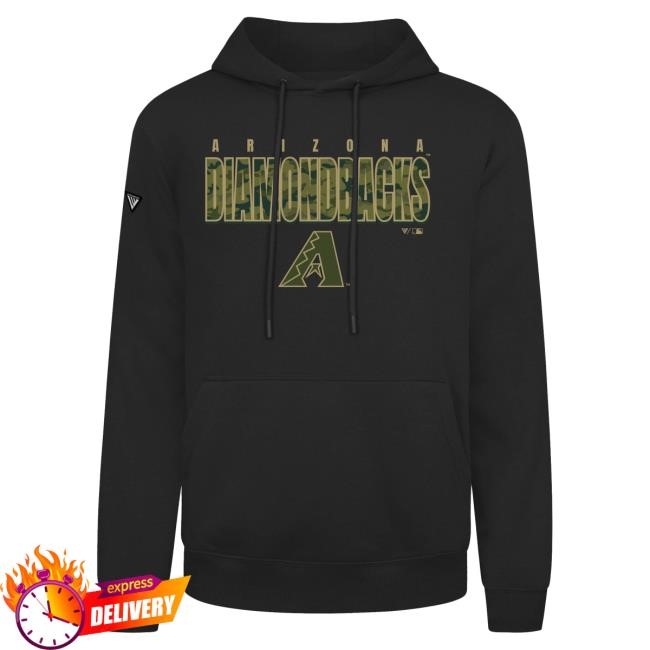 Official MLB Apparel Men's Arizona Diamondbacks Levelwear Black Podium Protect Hoody