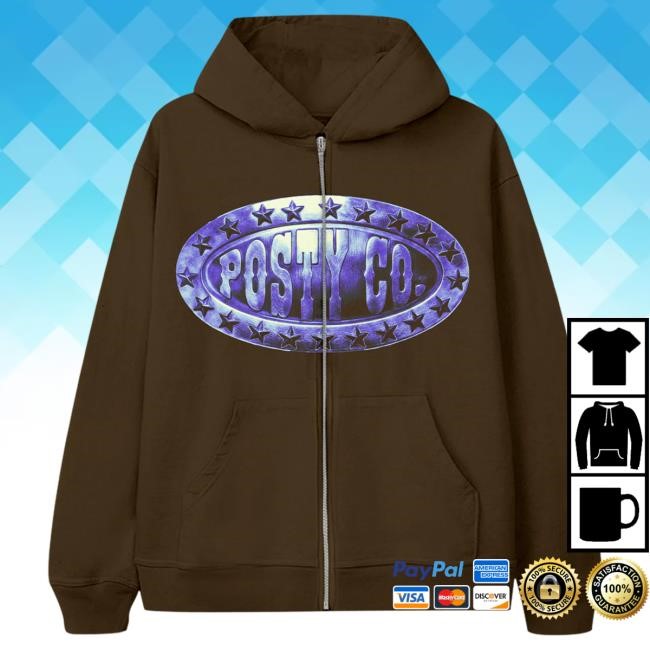 Official Post Malone Merch Store Posty Co Zip Pullover Hoodie