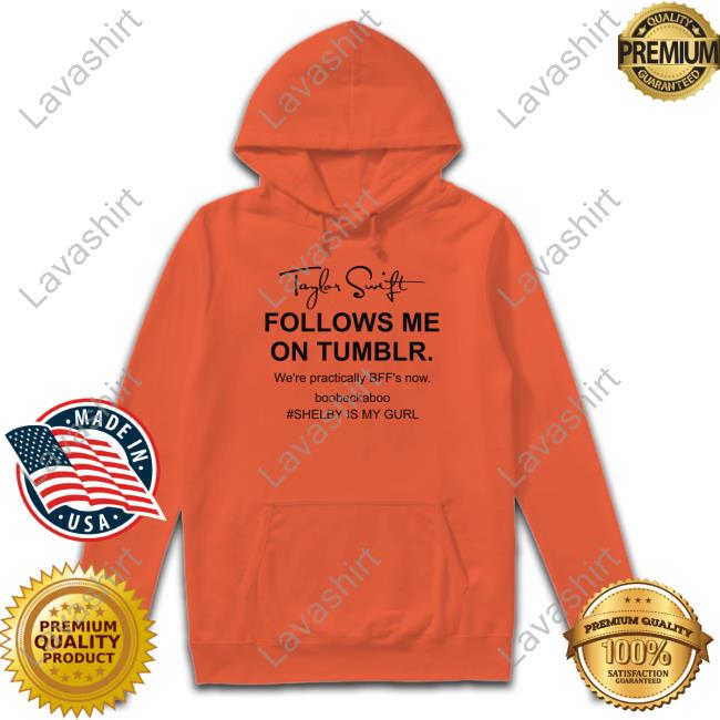 Official Taylor Swift Follows Me On Tumblr We're Practically Bff's Now Boobeckaboo Shelby Is My Gurl T-Shirt
