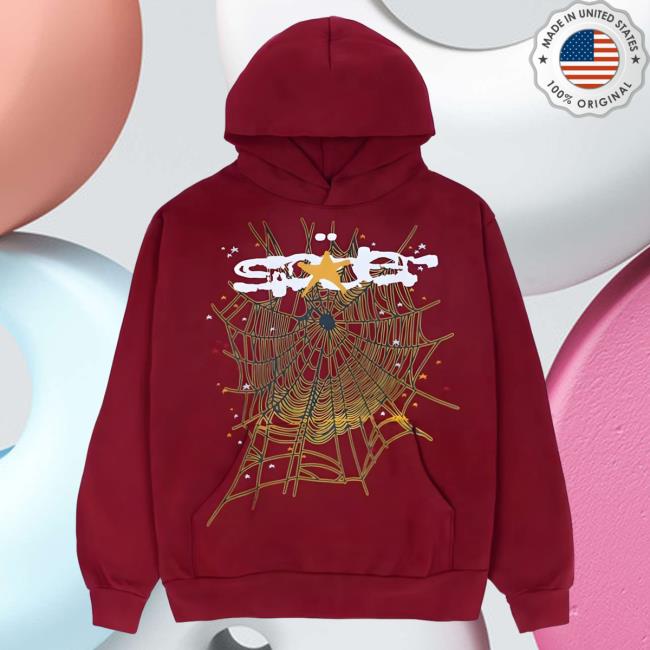 Official Sp5der Clothing Apparel Sp5der Logo Crew neck Sweatshirt Maroon Sp5der Merch Store Shop