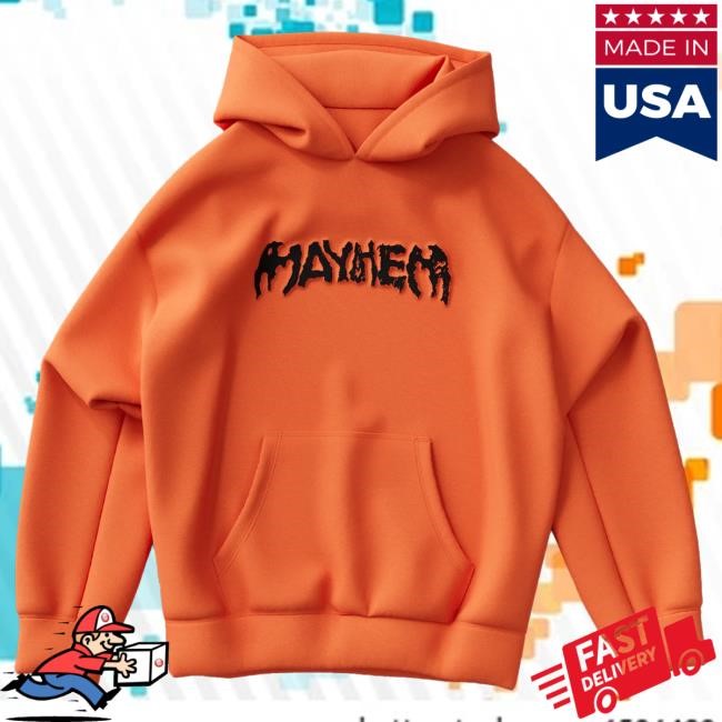 Official Lady Gaga Merch Store Lady Gaga MAYHEM Orange Logo Attractive Hoodie Ladygaga