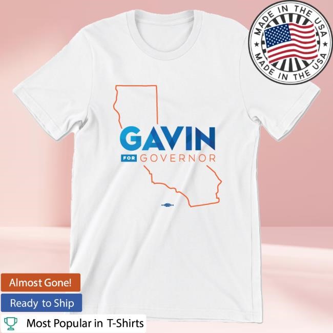 Official Gavin Newsom Merch Logo State (Unisex White Tee) Shirts
