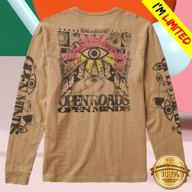 Official Roark Clothing Store Shop Open Roads Long Sleeve Tee Shirt Tan