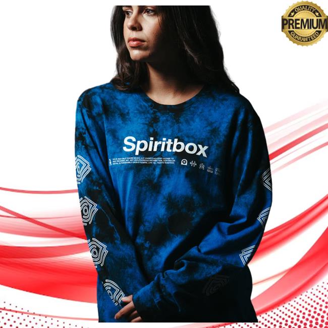 Official Spiritbox Merch Eternal Blue Crystal Wash Tie Dye Long Sleeve Tee