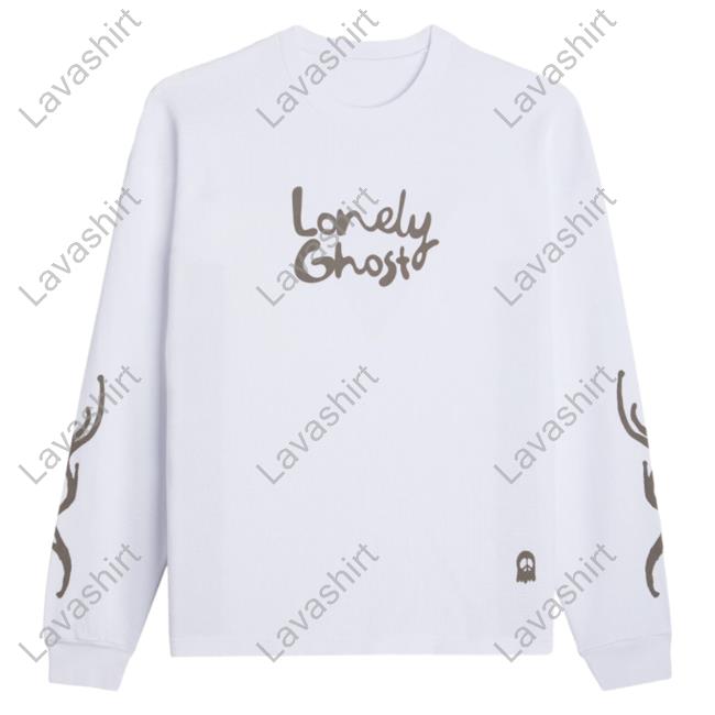 Official Lonely Ghost Clothing Store Peace Lonely Ghost Thermal Crew neck Sweatshirt WhiteLonelyghost Merch