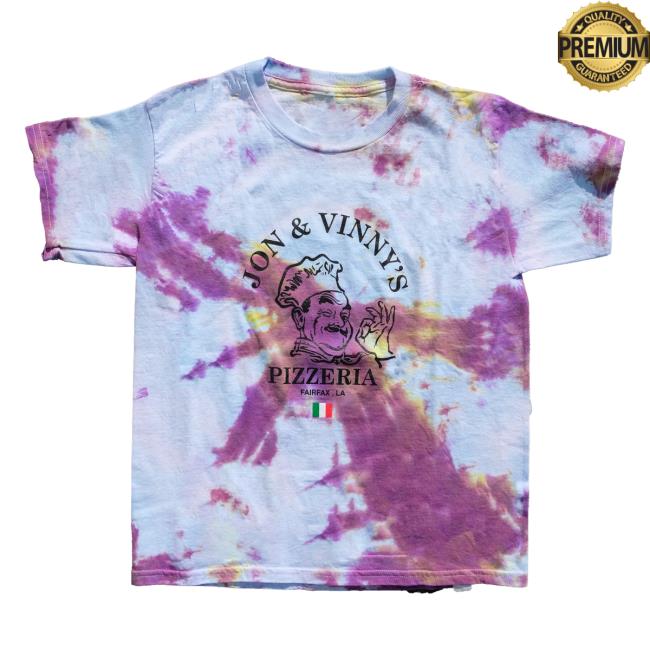 Jon And Vinny's Og Pizza Man T-Shirt Fairfax Purple Tie Dye Jonandvinnys