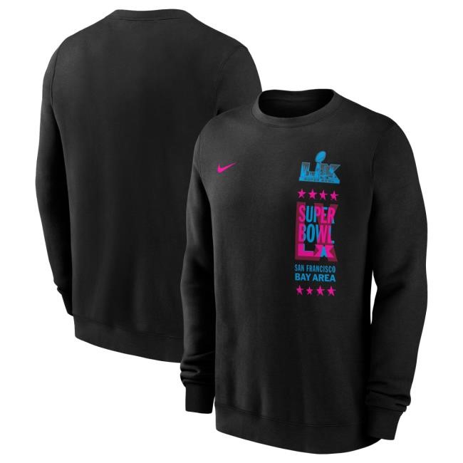 Classic Build NFL Super Bowl LX Nike Black Club Sweatshirt Icon