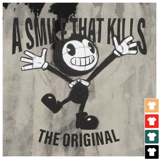 Official Bendy Merch Store Bendy Bendy Smile Kills Bleach Dye Tee