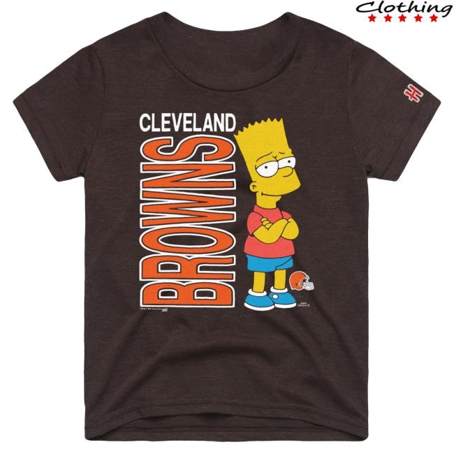 Official Youth Homage x The Simpsons Brown Cleveland Browns Tees