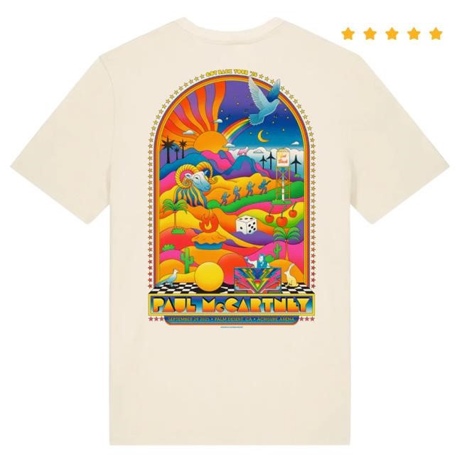 Official Paul Mccartney Got Back 2025 Palm Desert Event Tshirt