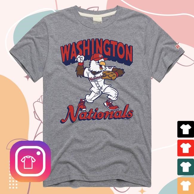 Screech Washington Nationals Grey Homage Screech Short Sleeve Fashion Top Shirt | Rally House Official Merch Store – Buy Official MLB T Shirt