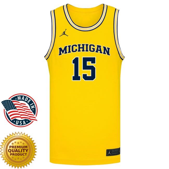 Michigan Wolverines #15 Aday Mara Student Athlete Maize Basketball Jersey Shirts The M Den Shop Official