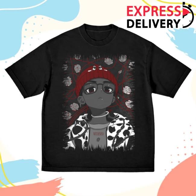 Official D4vd Merch D4vd Oversized Black Kawaii Shirt