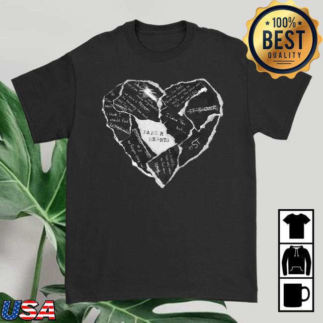 Official Sleep Theory Merch Store Shop Paper Hearts Shirt New (Black) SleepTheory