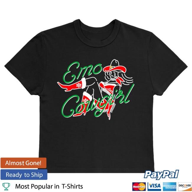 Official Megan Moroney Merch Store Shop Megan Moroney Emo Cowgirl Holiday Shirt New