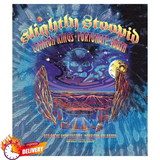 Official Slightly Stoopid Merch Store Shop 2024 Red Rocks Event Tie Dye Shirt