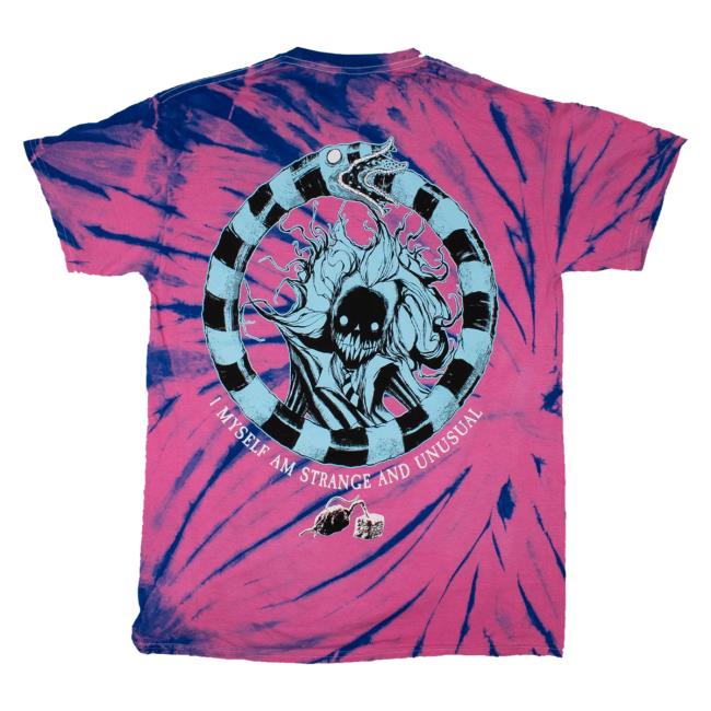 Official Any Means Necessary Clothing Tie Dye Beetlejuice I Myself Am Strange And Unusual Tees Andromeda Tie-Dye