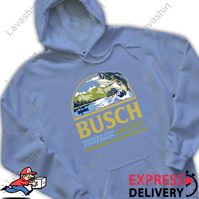 Brew City Beer Gear Men's Blue Busch Light Brewed For A Fisherman Pullover Sweatshirt