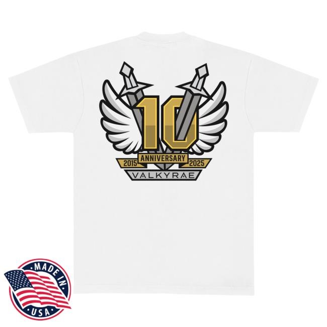 Official Valkyrae Merch 10 Year Black Tee
