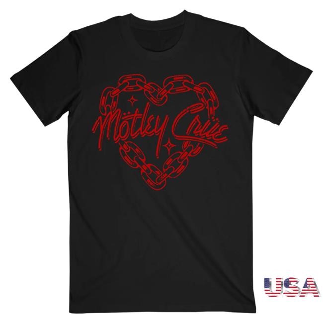 Official Motley Crue Merch Store Mötley Crüe Chain Heart New Shirt