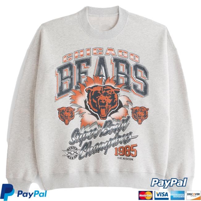 Official Abercrombie And Fitch Apparel Chicago Bears Graphic Crew Neck NFL by Abercrombie