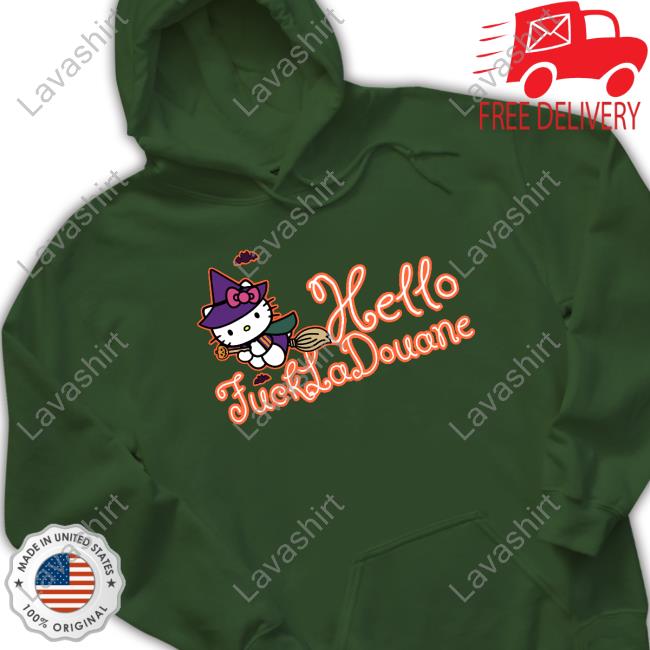 Fuck La Douane Shop Hello Fuck La Douane Spooky Mouthless Cat Long Sleeve Tee