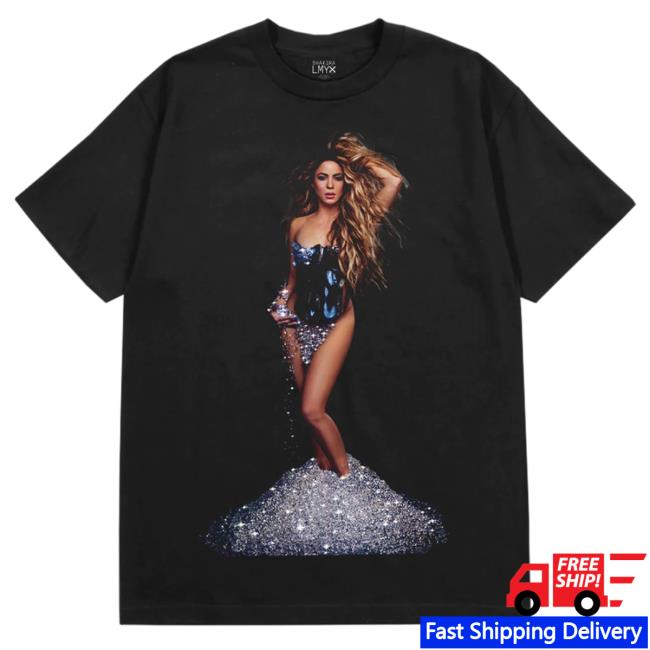 Official Shakira Merch Store Cascading Diamonds Shirt 2024 - Black Shakira Apparel Clothing Shop