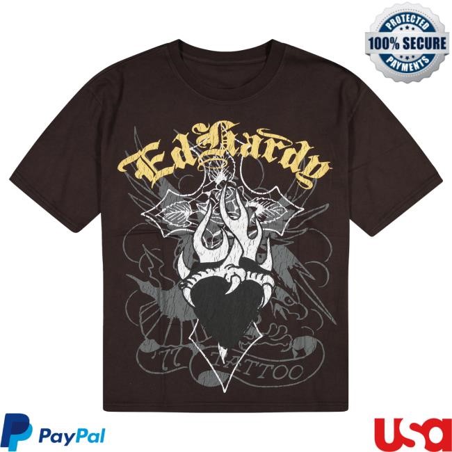 Official Ed Hardy Merch Store Cross Boxy Shirts