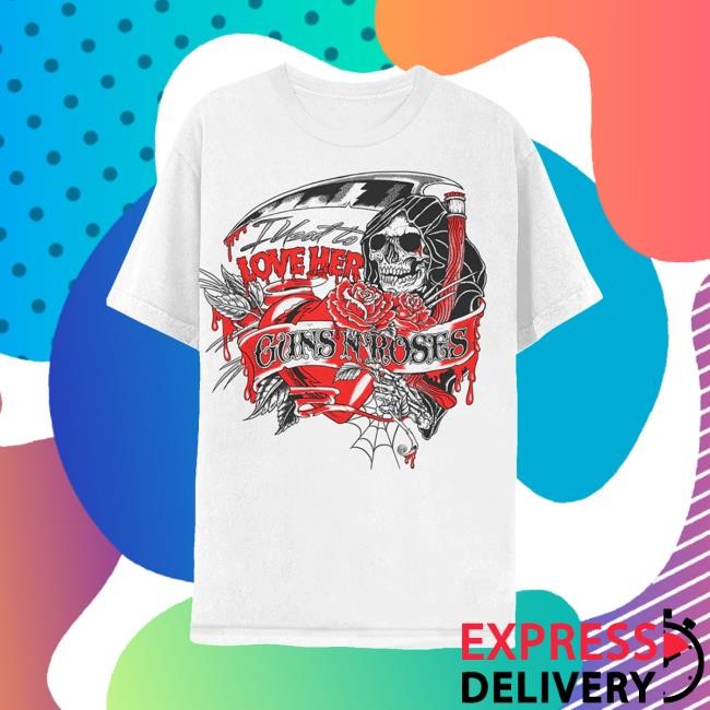 Guns N' Roses Official Merch Store I Used To Love Her Reaper S/S Shirt Guns N' Roses Clothing Shop Guns N' Roses Apparel