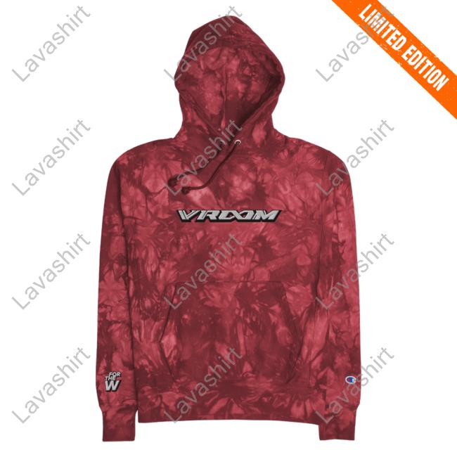 Official Vroom X For The Dub Unisex Champion Tie-Dye Hoodie Mulled Berry