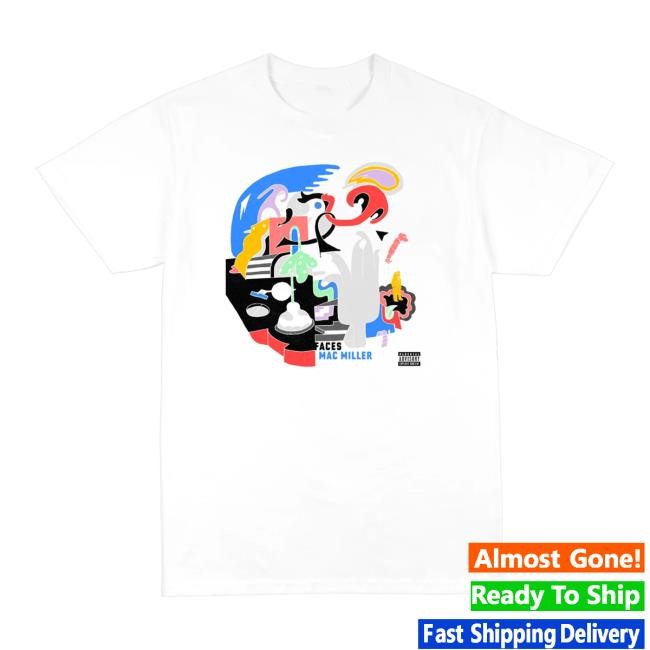 Official Mac Miller Faces 10 Year Cover Tshirt