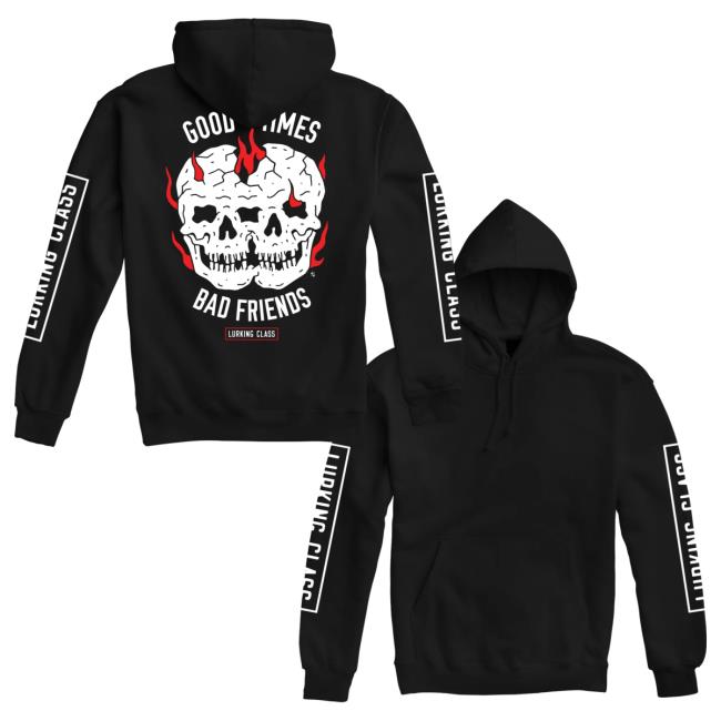 Lurking Class Clothing Bad Friends Skulls Popover Sweatshirt Black LurkingClass