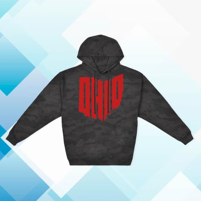Official Ohio Apparel Clothing Merch Ohio Hooded Sweatshirt Black Camo Ohioclothing