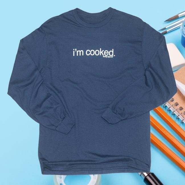 Official Complex Clothing Store Shop Family Style Im Cooked Long Sleeve T-Shirts (Navy) | Complex Merch Apparel