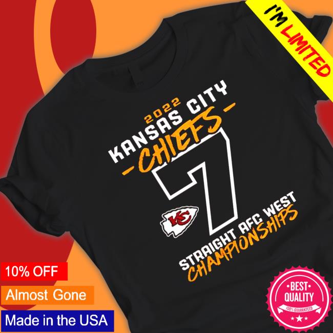 Official Kansas City Chiefs 2022 7 Straight AFC West Championships Long Sleeve T Shirt