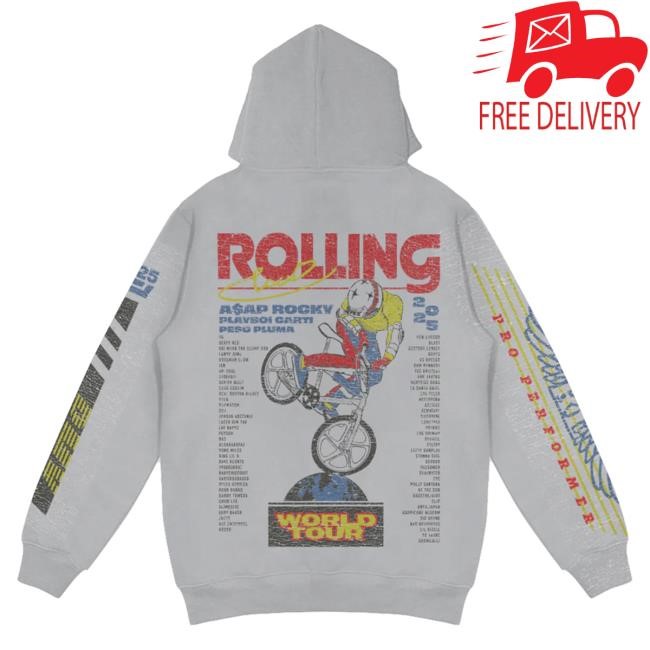 Rolling Loud RL LA 25 Moto World Limestone Hooded Sweatshirt Official Rolling Loud Merch Store