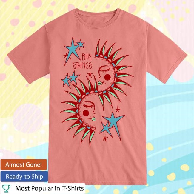 Billy Strings Merch Sun and Stars Tshirt with Dates (SQUiSHYEYES)