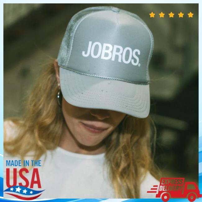 Official Jonas Brothers Store JOBROS Trucker - Neutral Hat Gray+White