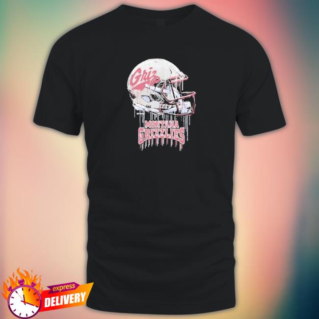 Original infant white montana grizzlies dripping helmet Tee Shirt